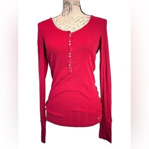 Gilly Hicks Vibrant Red Long Sleeve Tee size large